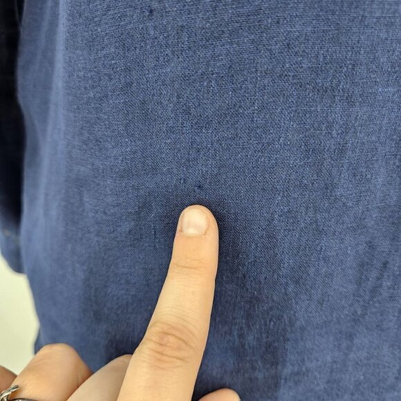 Lilly Pulitzer Amelia Island Tunic Top True Navy Women's XS Linen Fringe Preppy - Picture 13 of 13